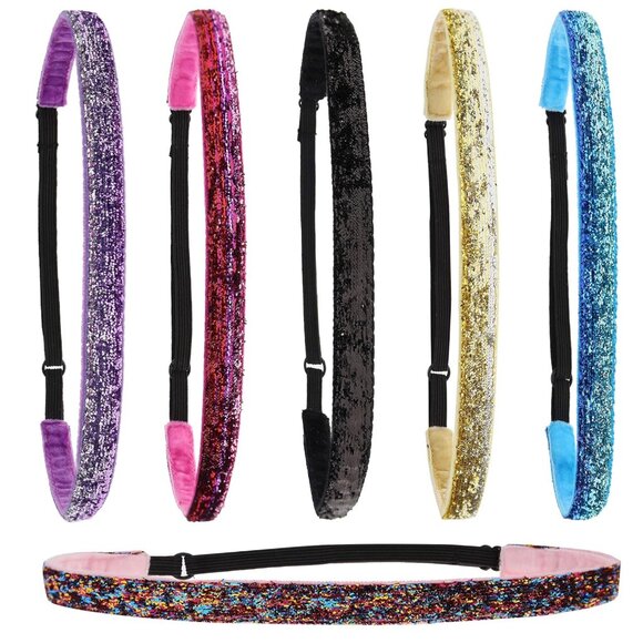 FROG SAC 6 Adjustable Glitter Headbands for Girls - Picture 1 of 7
